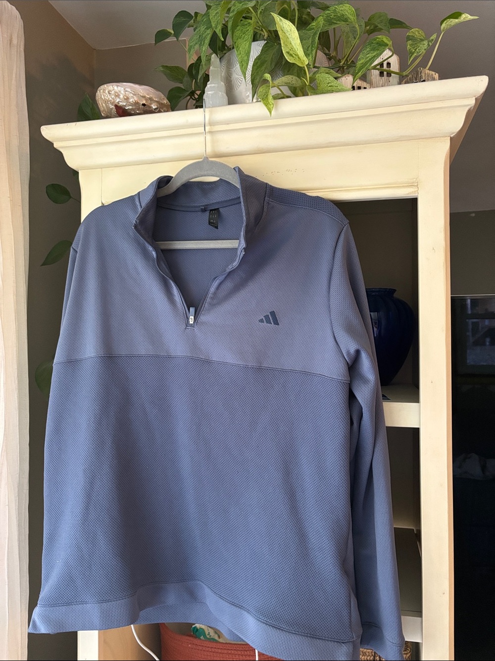 Adidas Light Slate Blue Quarter-Zip Pullover